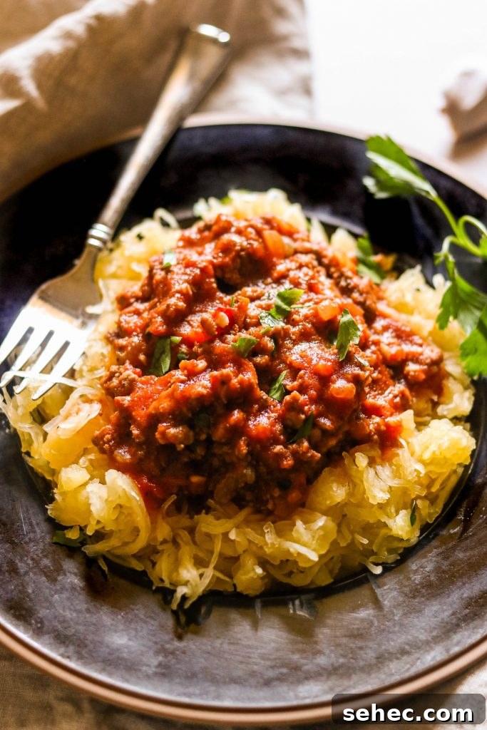 Instant Pot Spaghetti Meat Sauce for Paleo Whole30 5 close up shot of Instant pot pasta meat sauce
