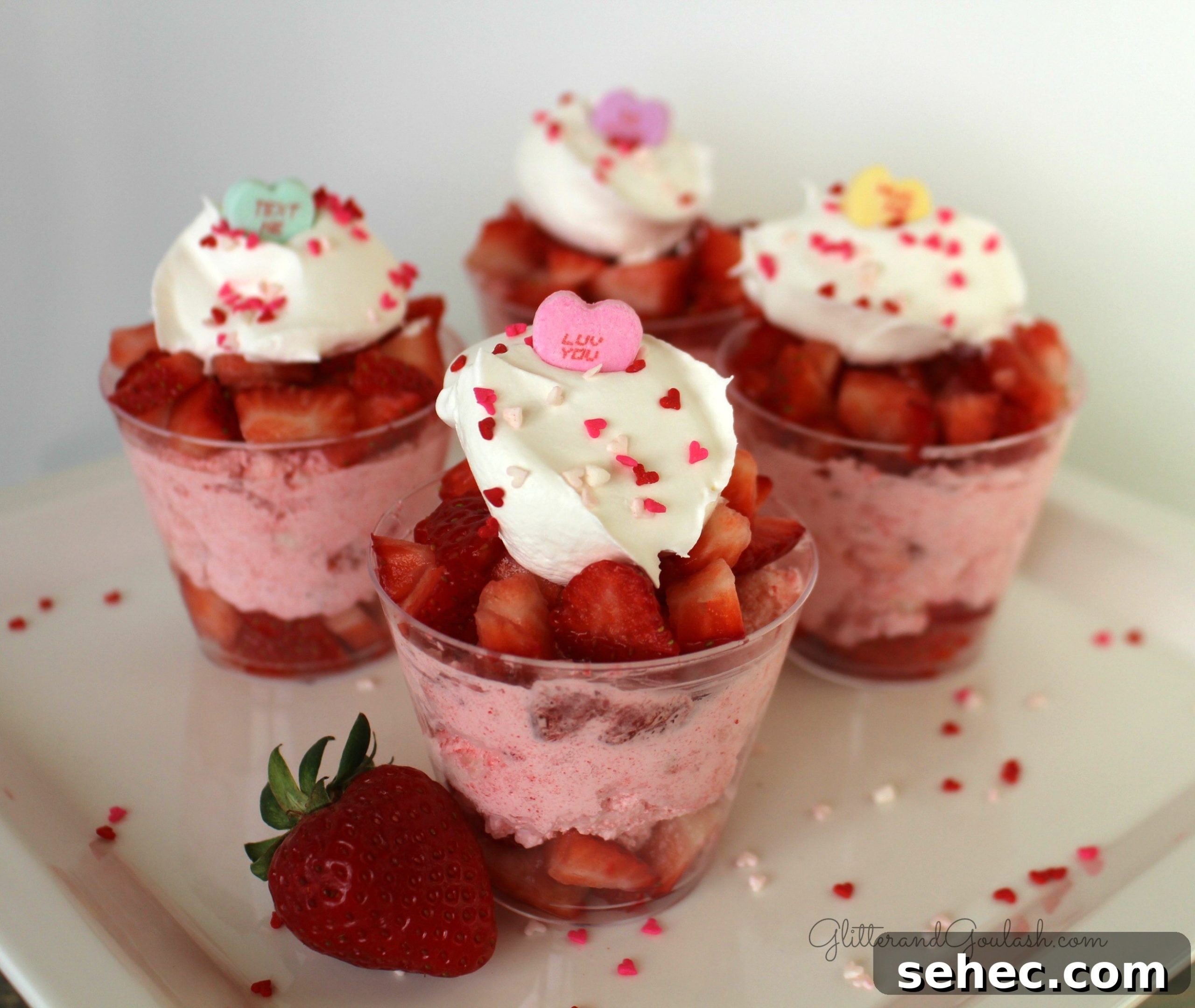 Make Ahead Strawberry Fluff Dessert Recipe 8 Individual strawberry fluff parfait cups