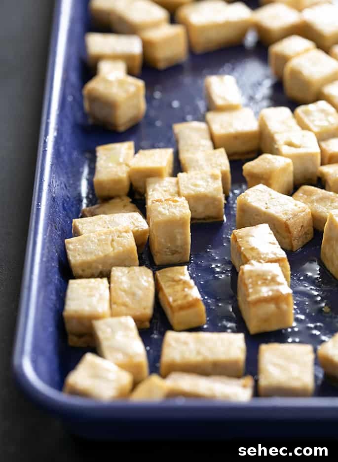 Gluten Free Ramen Recipe with Rich Broth 4 Baked tofu for serving in gluten free ramen noodles soup.