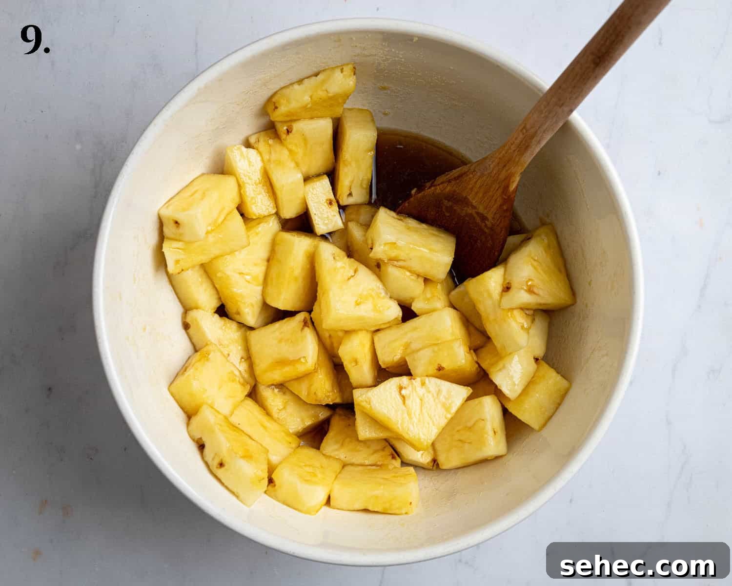 Vegan Caramelized Pineapple Coconut Tart 13 Pineapple mixed with rum, lime and sugar.