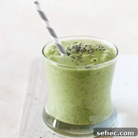 Avocado Detox Green Smoothie 2 A creamy and healthy detox green smoothie made with mango, ginger, cucumber, spinach and avocado.