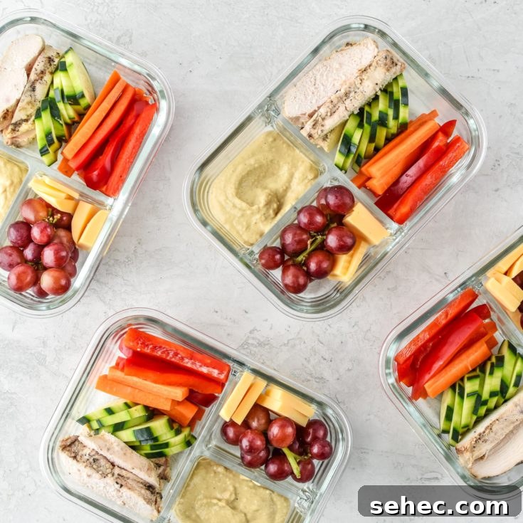 chicken hummus plate meal prep lunches