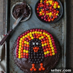 Thanksgiving Chocolate Brownie Turkey Tart 8 This chocolate brownie turkey tart is a fun Thanksgiving dessert! Ready in 1 hour!