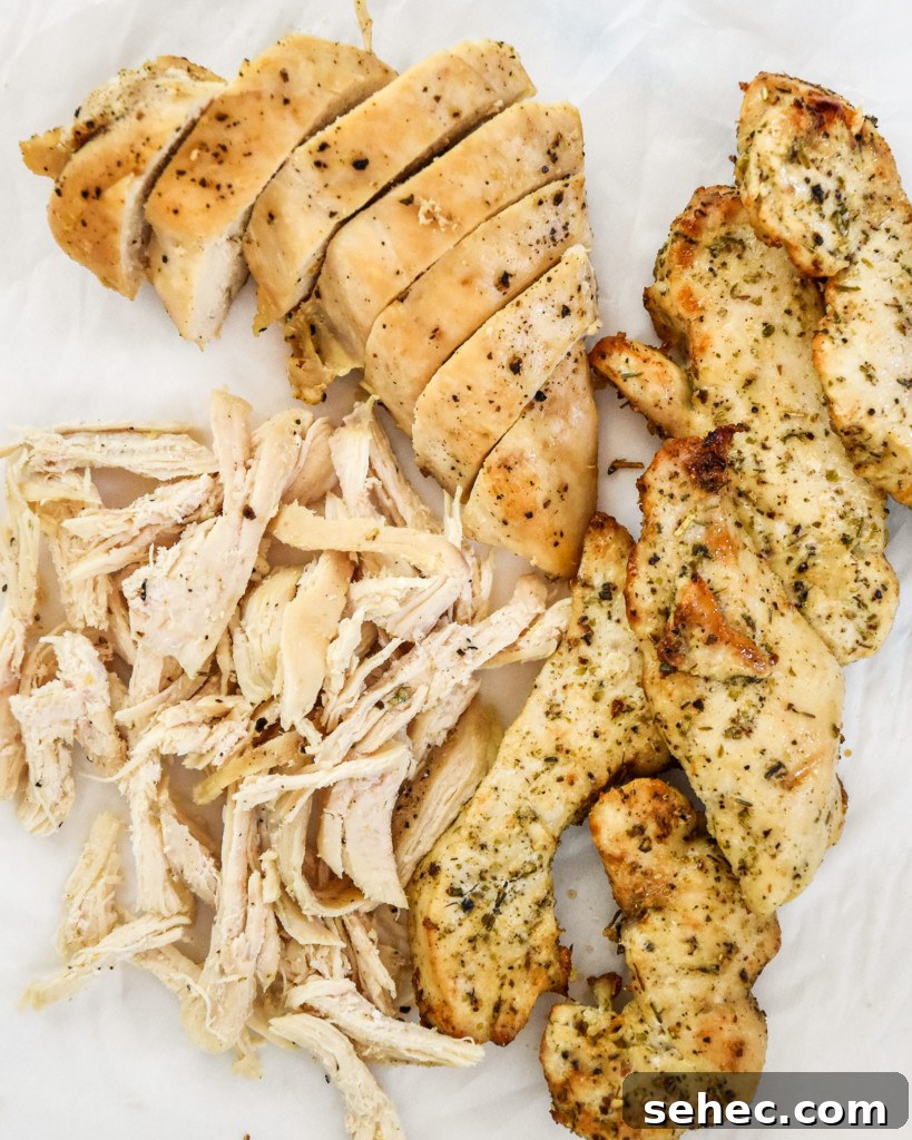 How to Play Pantry Cleanout Bingo and Declutter Your Kitchen 10 shredded and sliced cooked chicken made in three different ways.