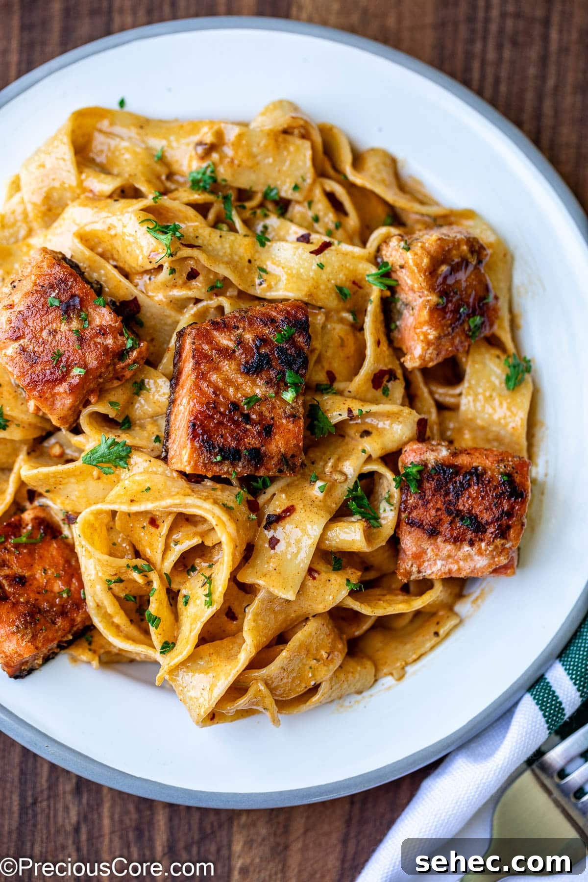 Creamy Cajun Salmon Pasta 2 Plated Cajun Pasta With Salmon.