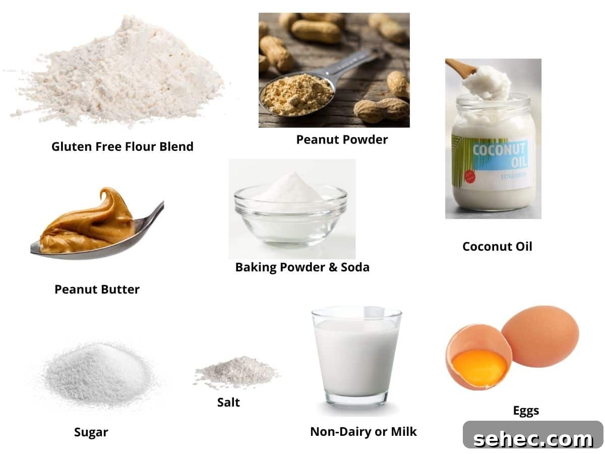 Gluten-Free Peanut Butter Donuts Recipe 4 Photos of the peanut butter donut ingredients.
