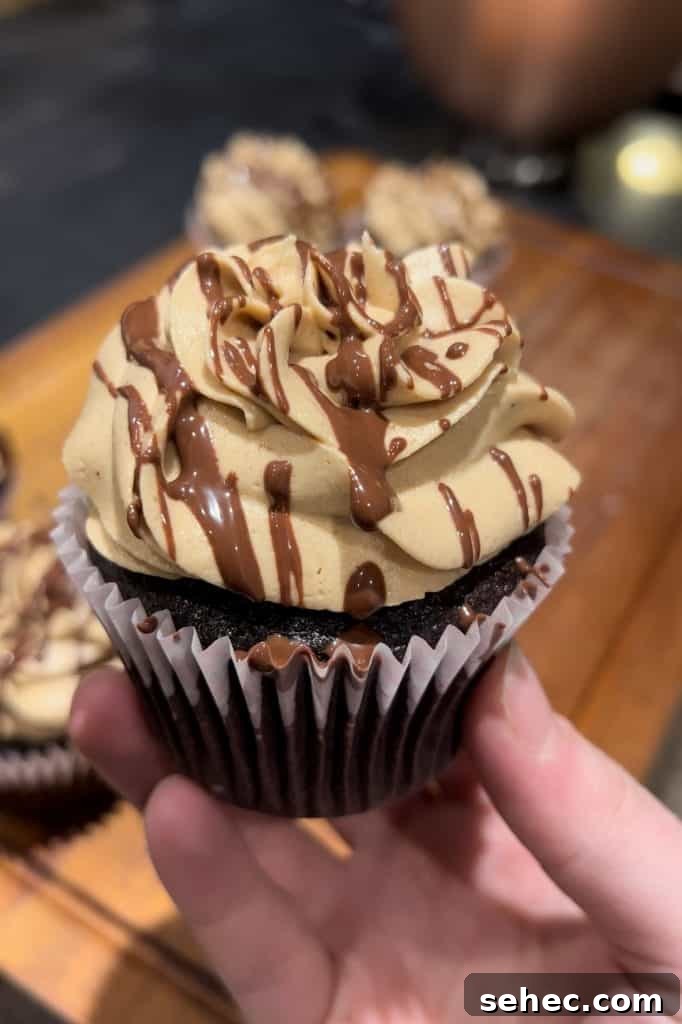Espresso Chocolate Cupcakes with Peanut Butter Frosting 2 img 2644 1