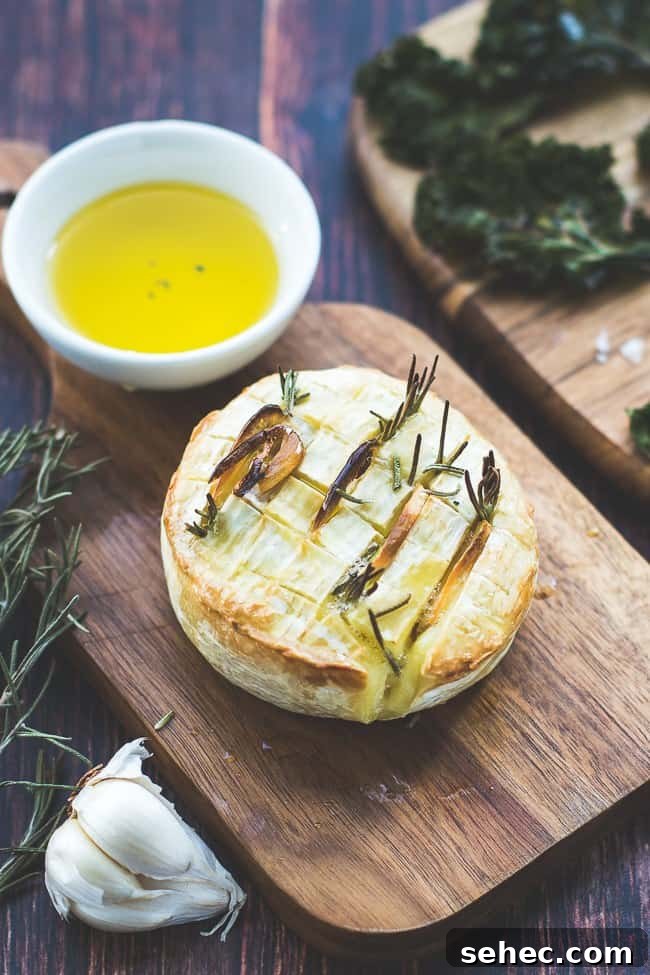 Keto Baked Camembert with Garlic and Herbs 2 Baked Camembert