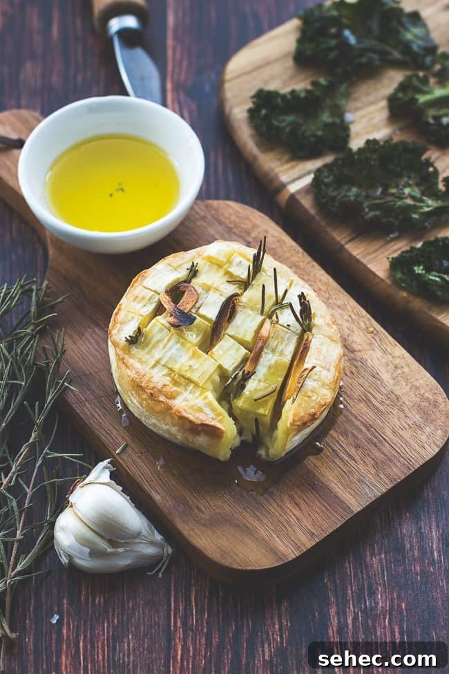 Keto Baked Camembert with Garlic and Herbs 3 Baked Camembert served as a keto snack