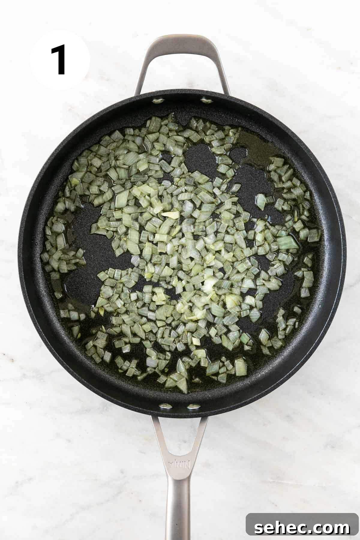 Vegan Mushroom Gravy Recipe 4 Sautéed onion in oil in a skillet.