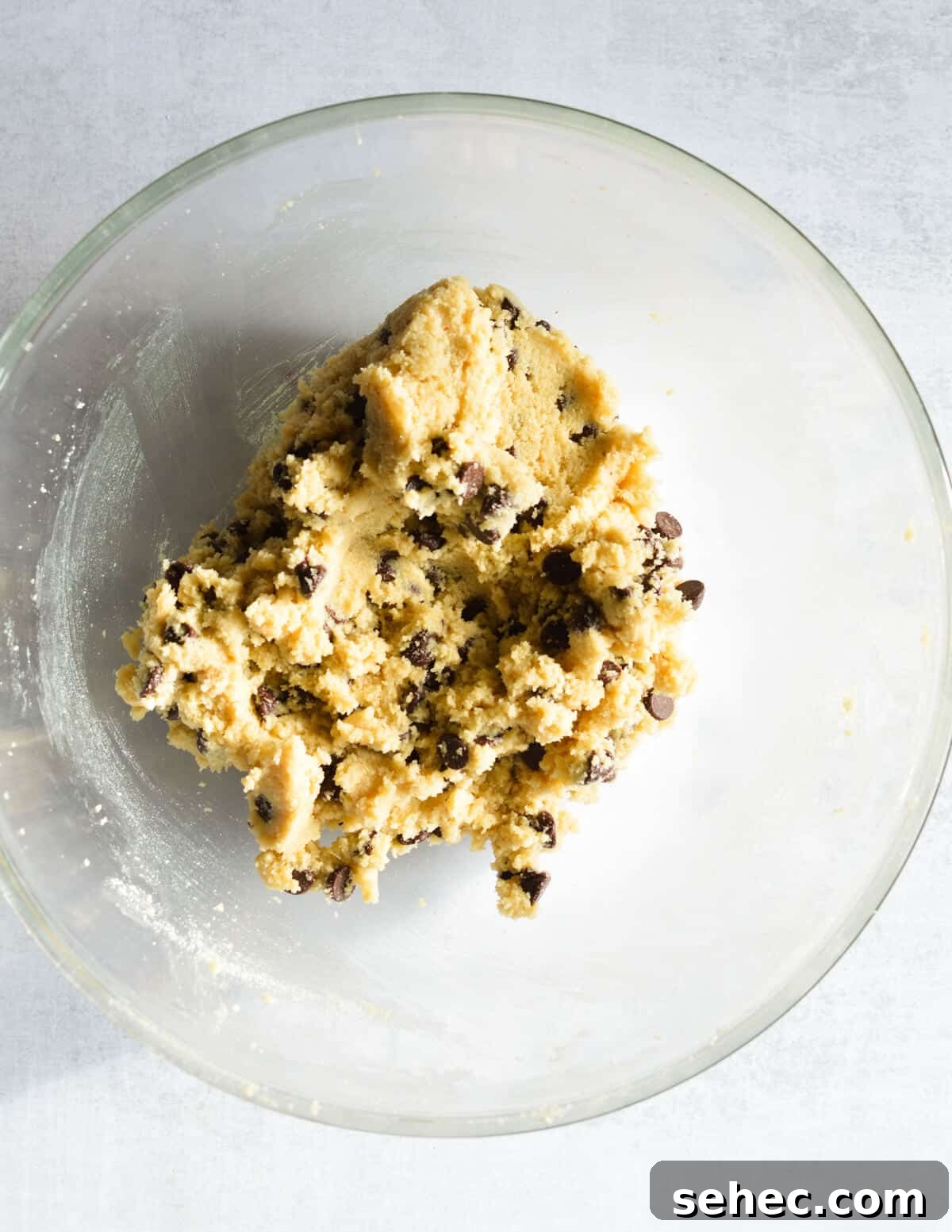 Chewy Almond Flour Chocolate Chip Cookies 11 a bowl of almond flour chocolate chip cookie dough.