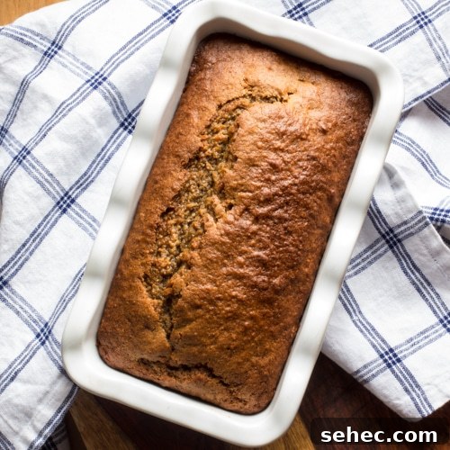 January Vegetarian Meal Plan Week 4 9 A healthy loaf of caramelized banana bread baked with Einkorn flour, coconut oil and apple sauce.