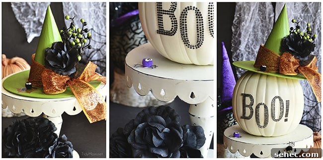 10 Fall Home Decor Ideas for a Cozy Seasonal Refresh 4 Easy Halloween Witch Pumpkin Craft at TidyMom.net