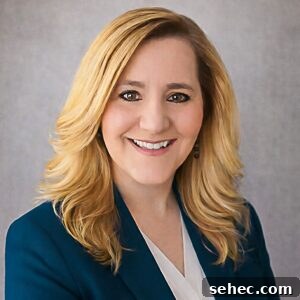 Creamy Shrimp and Rice Skillet 8 a professional portrait of zona house wearing a teal blazer.