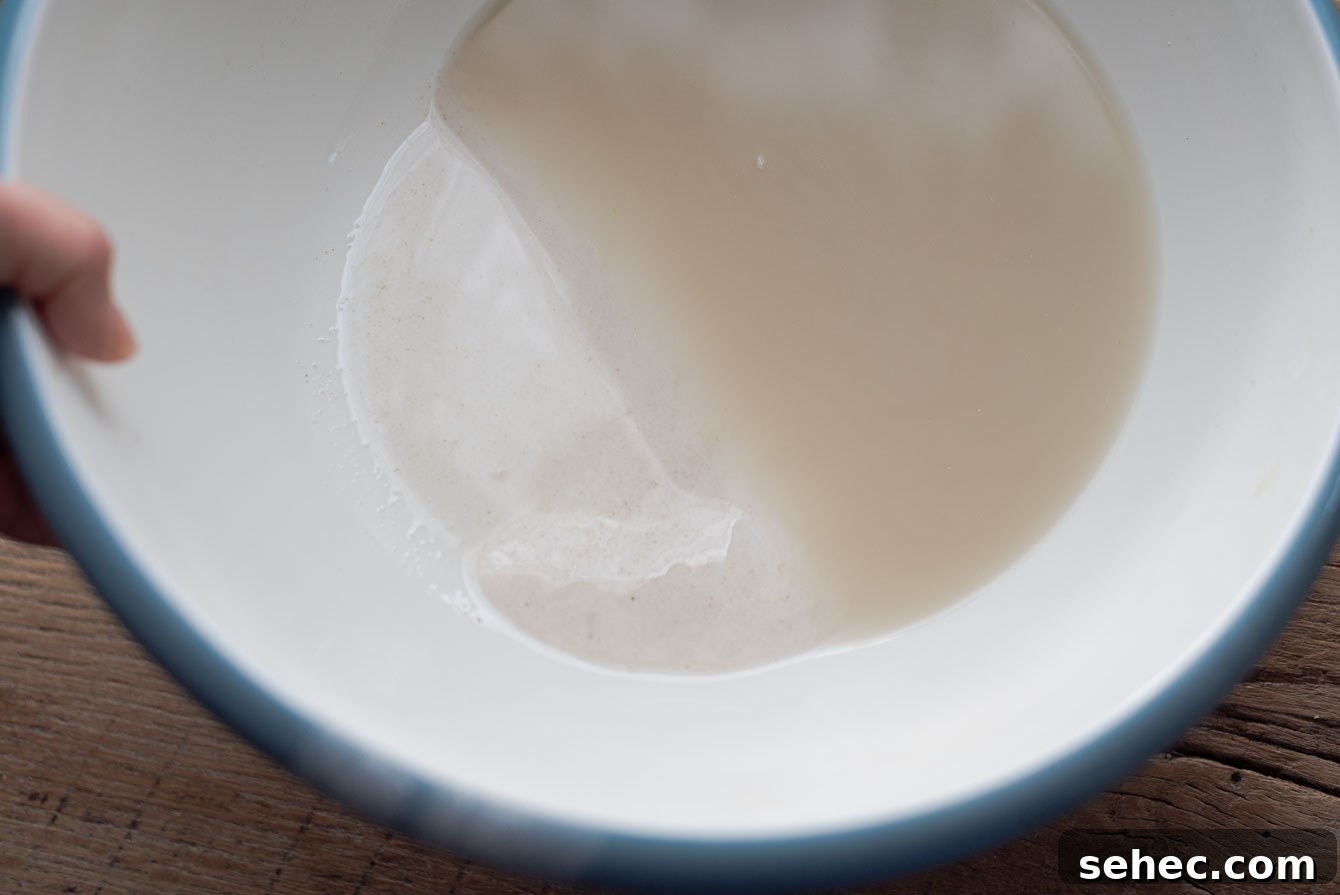 Homemade Sikhye Korean Sweet Rice Drink Recipe 10 Barley starch sinking to the bottom of the bowl