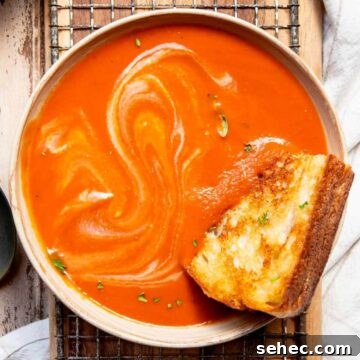 dairy-free and gluten-free tomato soup with a grilled cheese sandwich