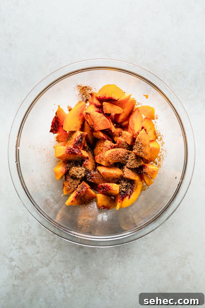 Fresh peaches for peach crisp