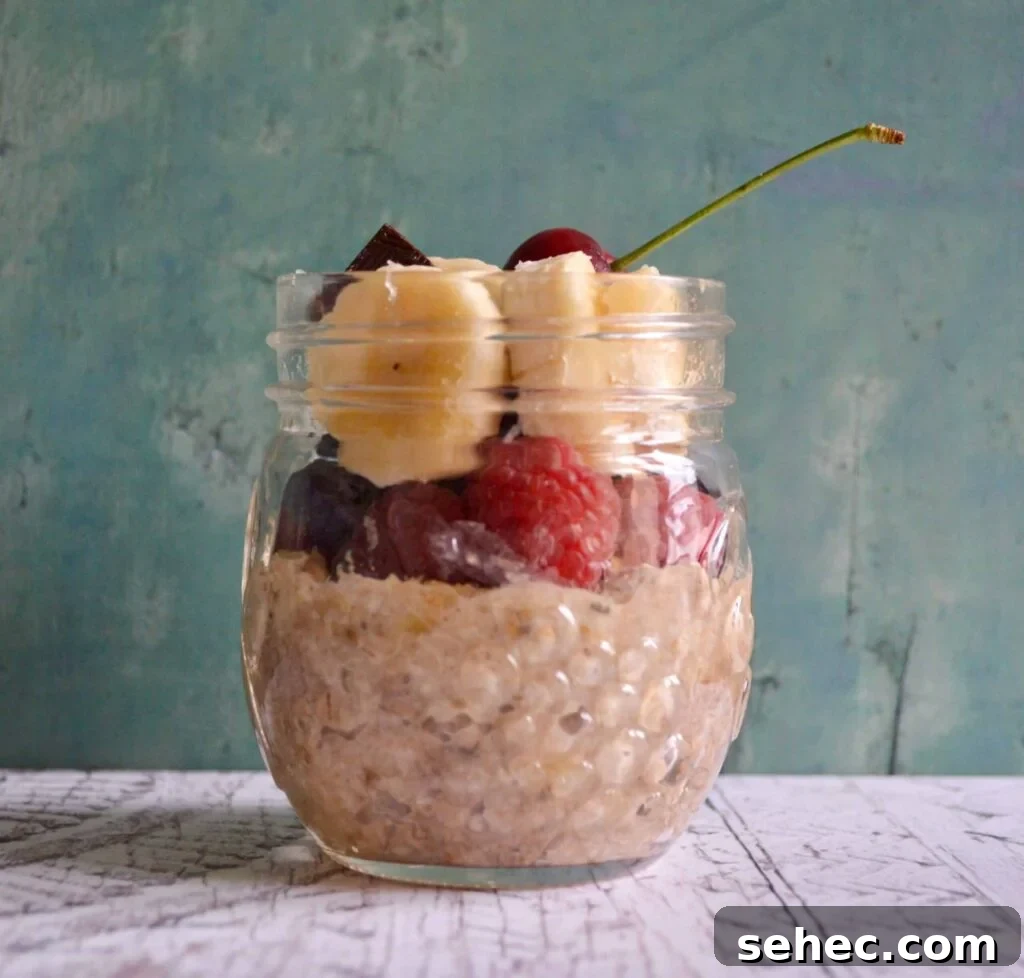 10 Gluten and Dairy Free Sweet Breakfast Recipes 3 banana split overnight oats