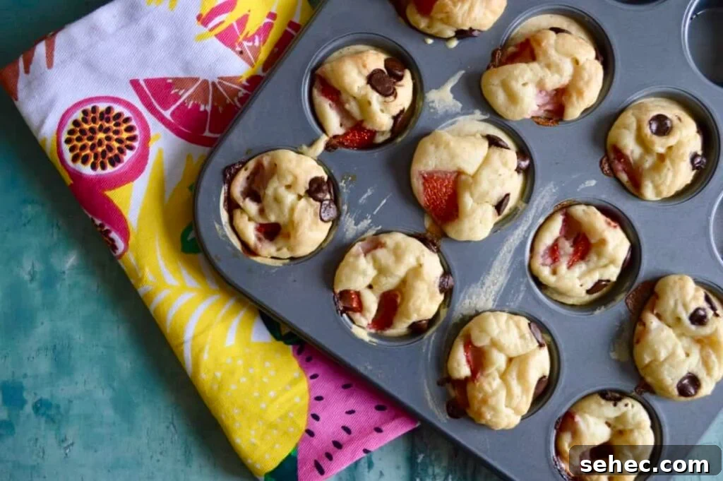 10 Gluten and Dairy Free Sweet Breakfast Recipes 7 strawberry choc chip mini pancake muffins