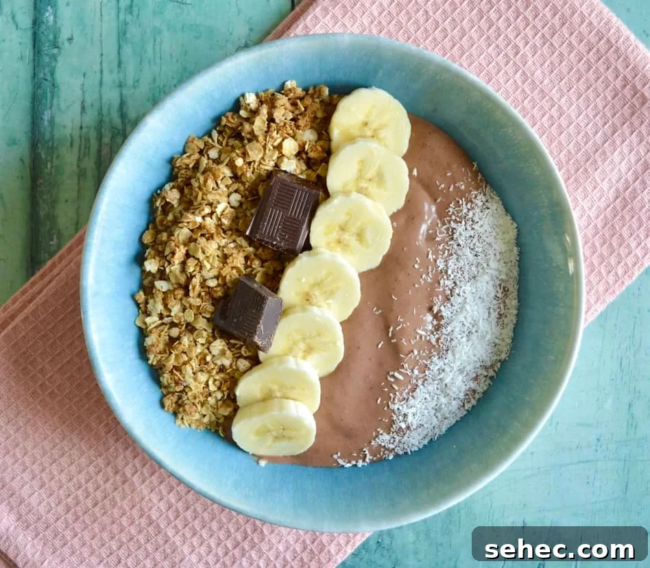 10 Gluten and Dairy Free Sweet Breakfast Recipes 10 chocolate coconut smoothie bowl