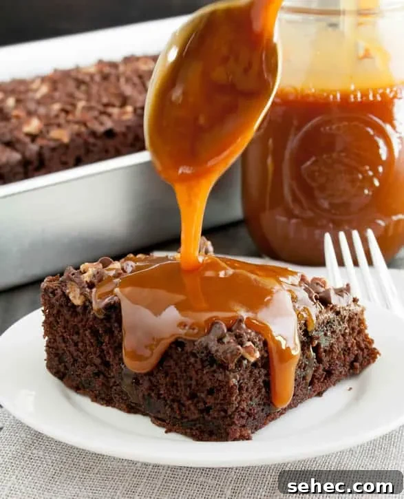 Chocolate Turtle Zucchini Cake