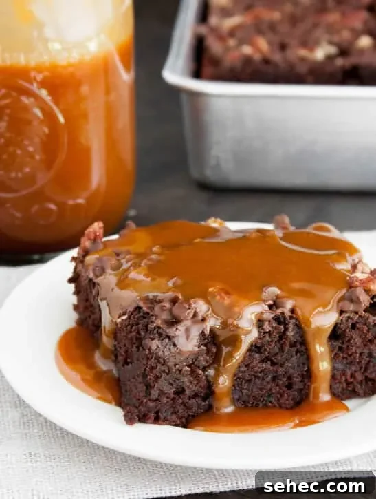 Chocolate Turtle Zucchini Cake-8