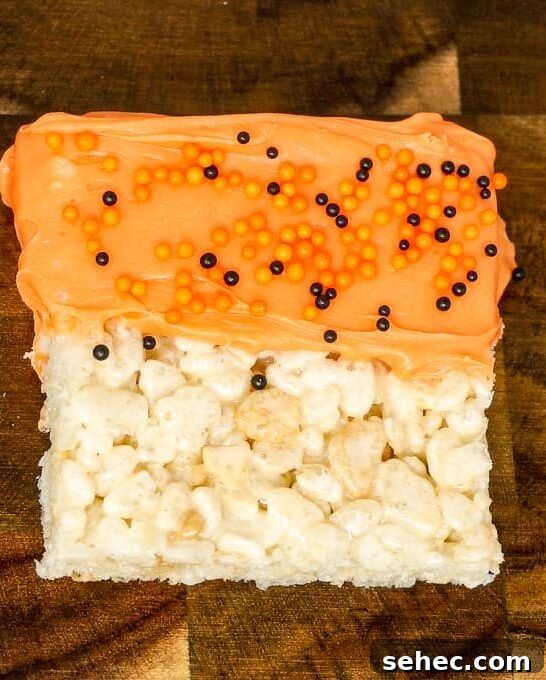 Halloween Rice Krispie Treat Monsters Recipe 16 Halloween Rice Krispie Treat Monster with sprinkles