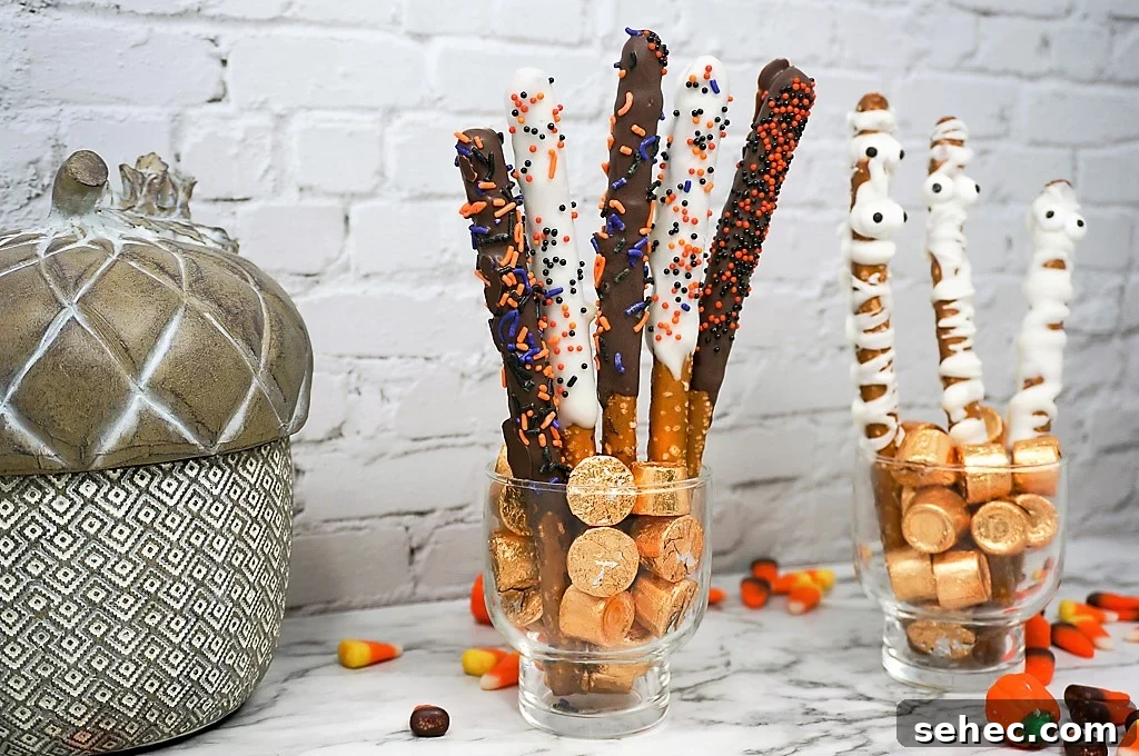 Halloween Rice Krispie Treat Monsters Recipe 21 Halloween Chocolate Covered Pretzel Rods