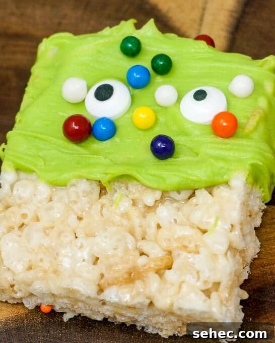 Halloween Rice Krispie Treat Monsters Recipe 6 Rainbow Dot Halloween Rice Krispie Treat Monster