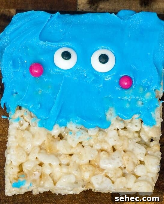Halloween Rice Krispie Treat Monsters Recipe 8 Blue Halloween Rice Krispie Treat Monster