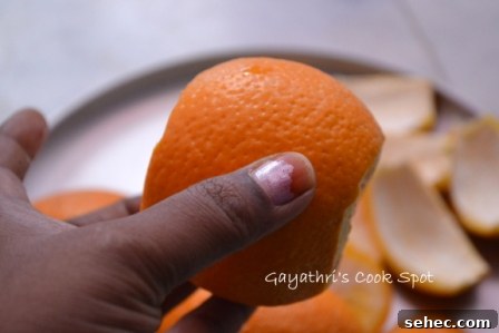 Orange peel preparation step