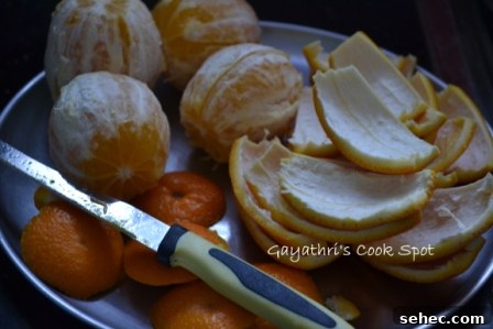 Orange peel pieces