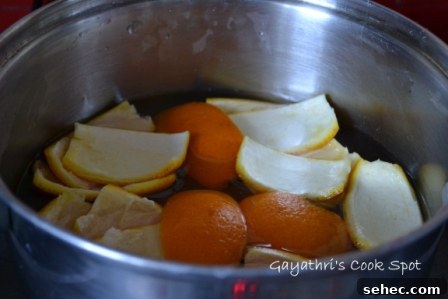 Boiling orange peel