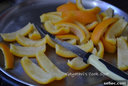Drained orange peel