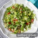 Maroulosalata Greek Green Salad with Fresh Herbs 7 fresh spring green salad with tomatoes on white plate