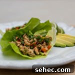 Finished lettuce cups on a plate