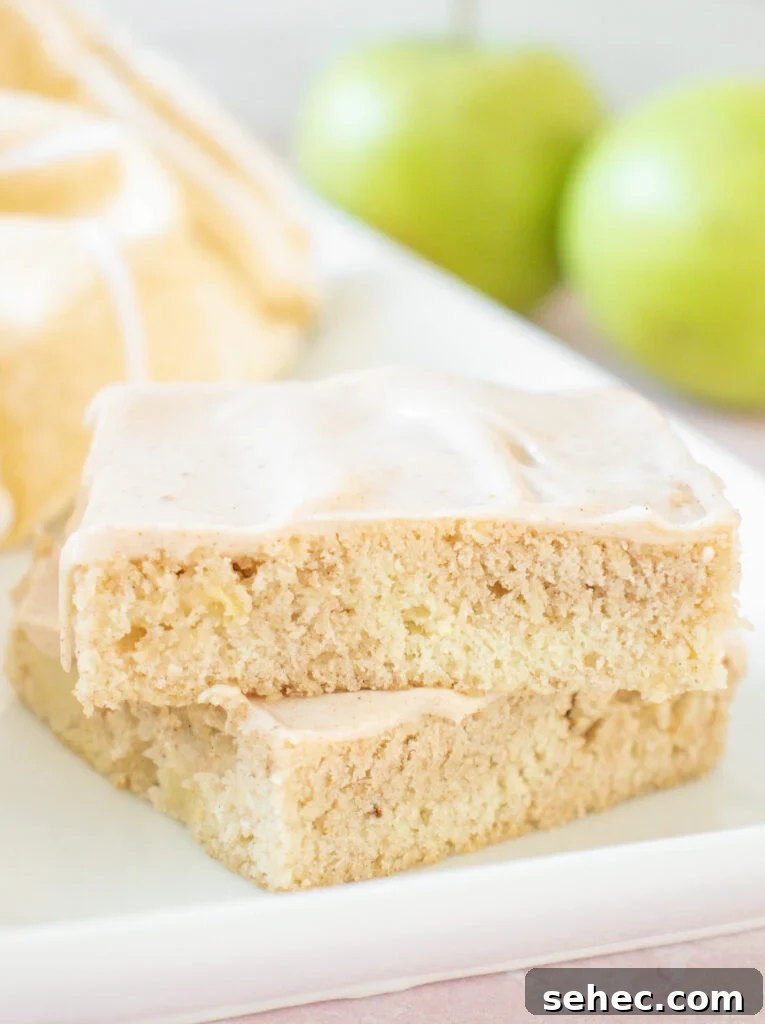 Apple Bars with Pumpkin Pie Spice Glaze 2 Apple Bars with Pumpkin Pie Spice Icing on plate