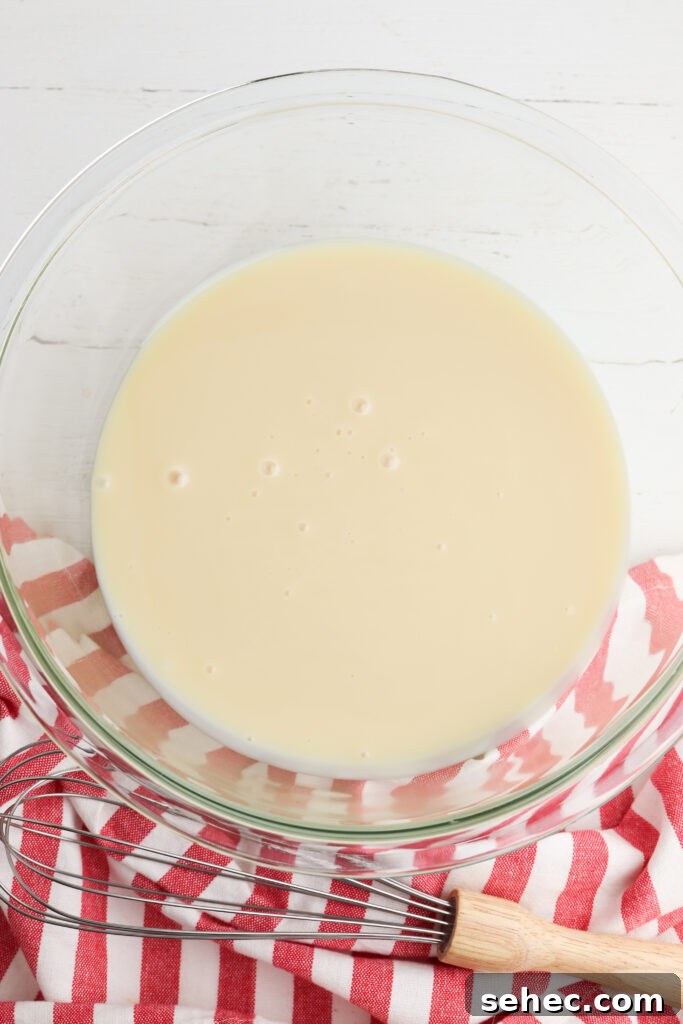 Homemade Peppermint Fudge Recipe in the Microwave 9 Sweetened condensed milk in a microwave-safe bowl