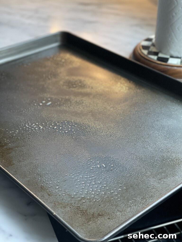 prepared baking sheet for biscotti