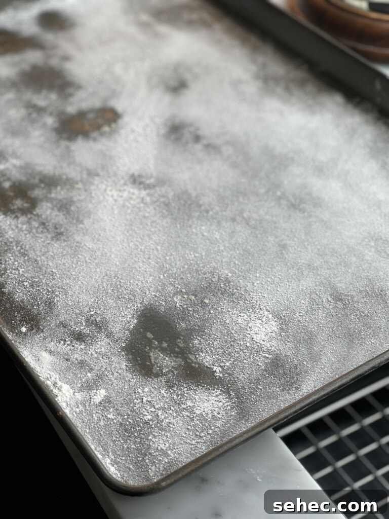 floured baking sheet