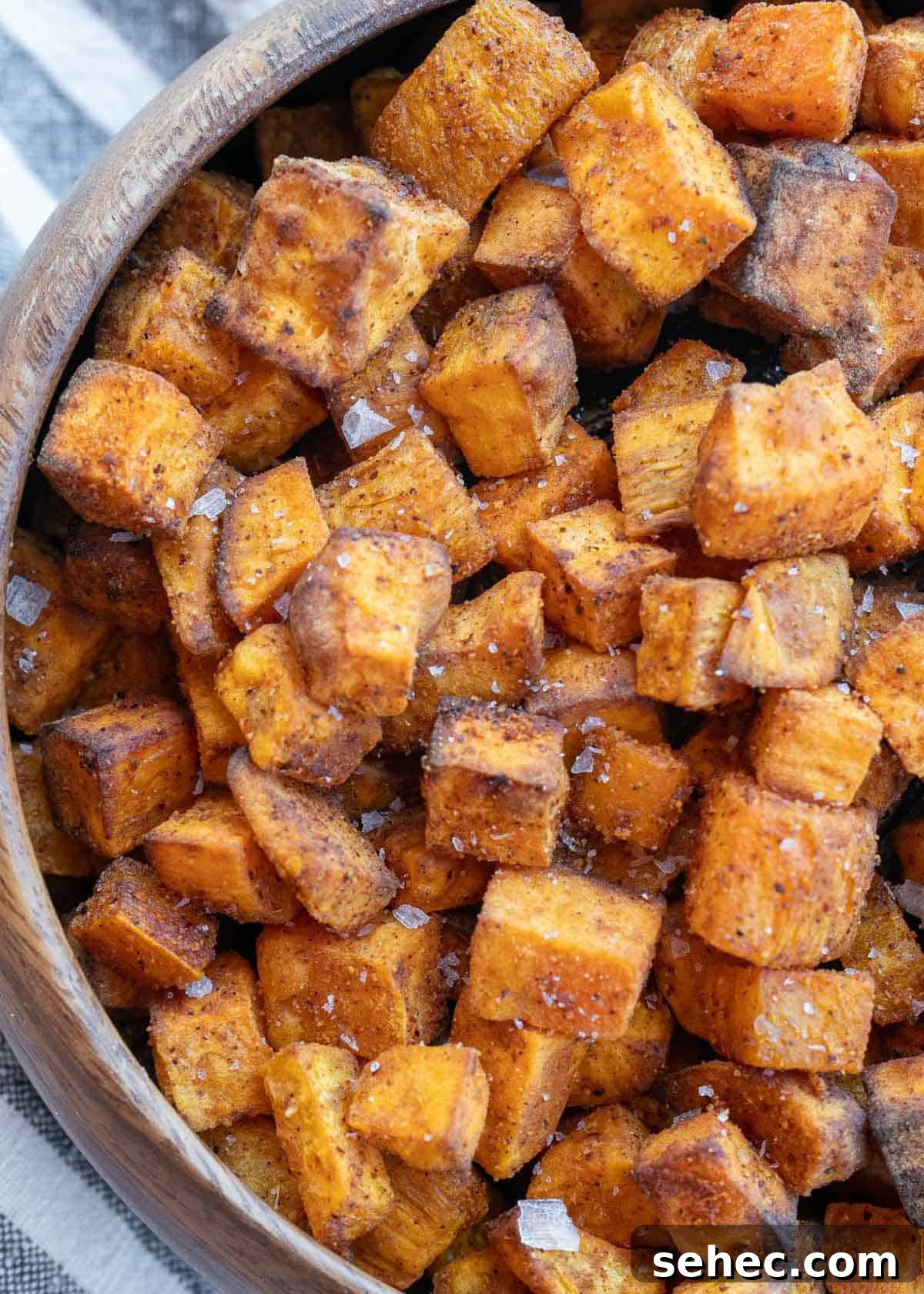 Crispy Air Fryer Sweet Potato Cubes 10 air fried sweet potatoes