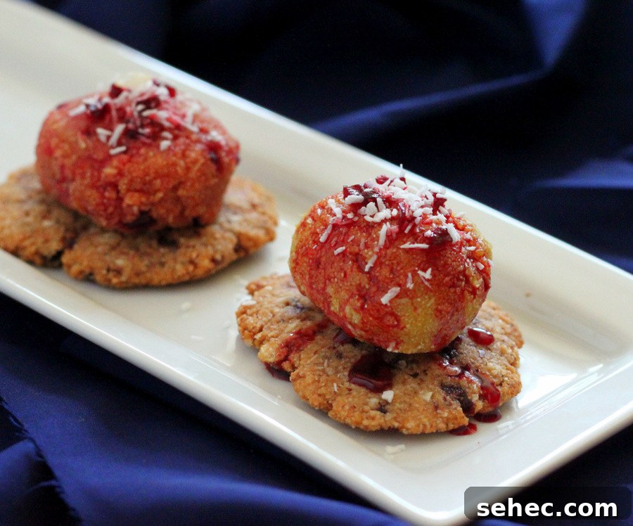 Vegan Gluten Free Mango Beet Halwa Bites with Rice Thins 3 Candied beet coconut rice thins