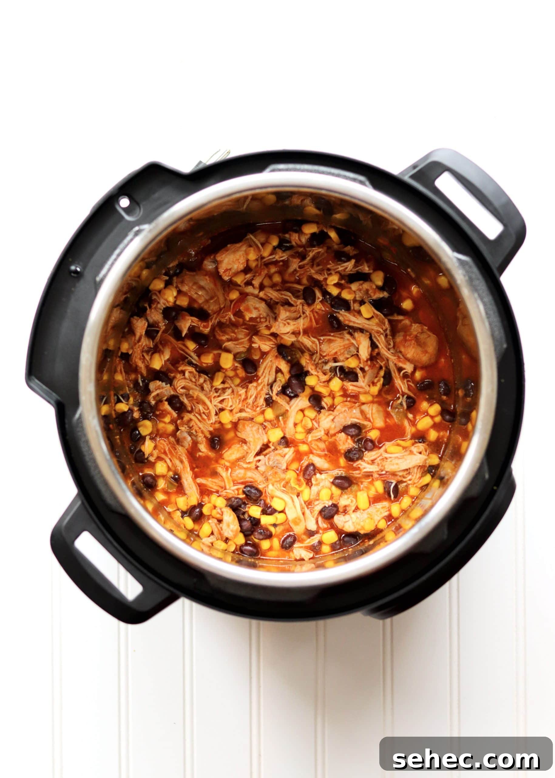 Instant Pot Salsa Chicken Quinoa Bowls Recipe 5 Shredded Instant Pot salsa chicken with corn and black beans