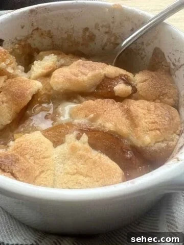 Air fryer peach cobbler