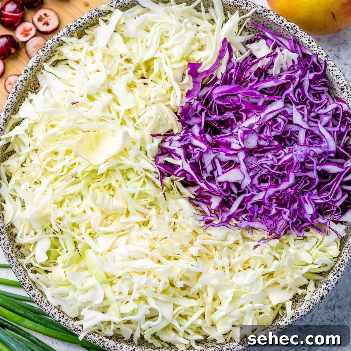 Cranberry Apple Coleslaw Recipe 4 Seasoning cabbage with salt and pepper