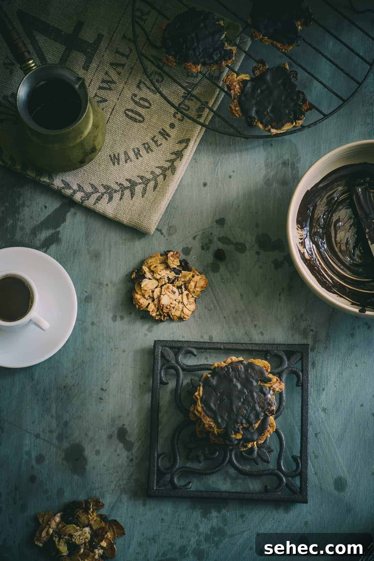 Baklava Florentine Cookies with Pistachios and Honey 6 florentines recipe