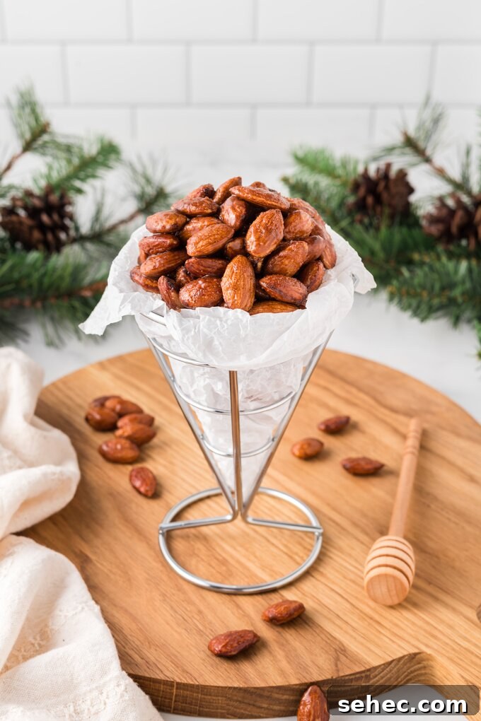 Honey Roasted Almonds Recipe 2 Honey roasted almonds in a bowl