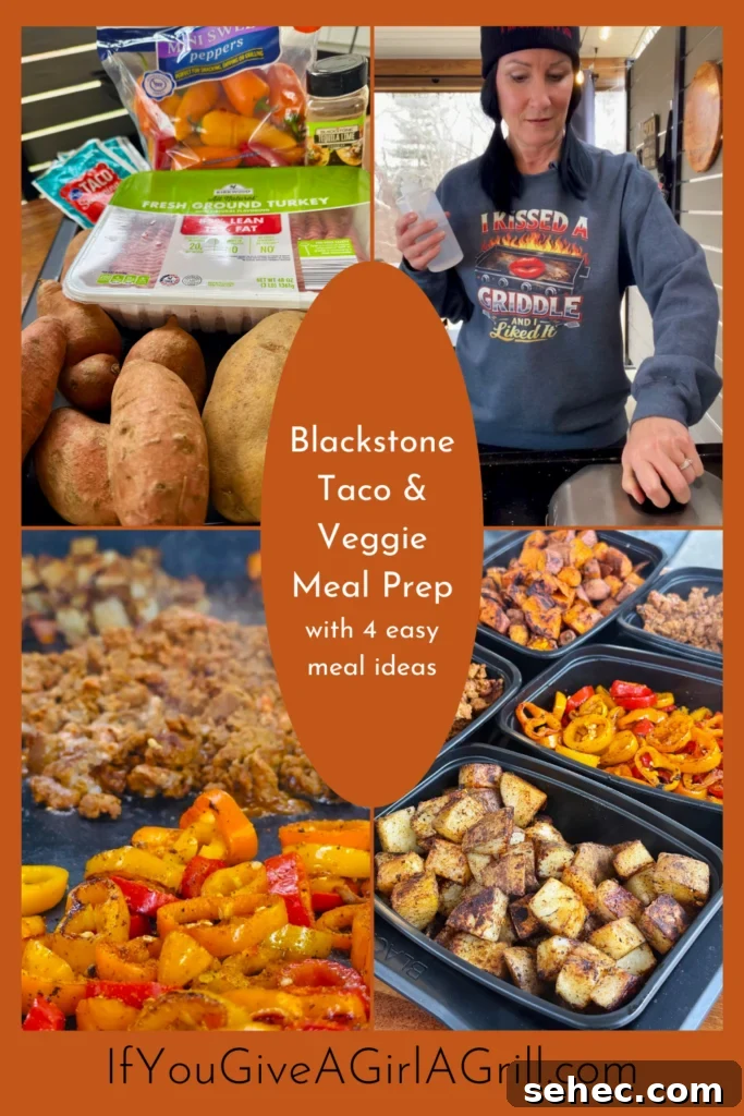 Blackstone Taco Meal Prep with Grilled Veggies 15 Blackstone Taco and Veggie Meal Prep serving idea