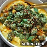 Crispy Pesto Tempeh with Vegan Parmesan Polenta 7 Vegan crispy pesto tempeh with Parmesan polenta recipe
