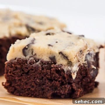 Cookie Dough Brownies with cookie dough topping
